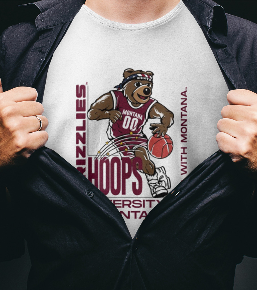Grizzlies Hoops University Of Montana Basketball Bear Up With Montana T-Shirt