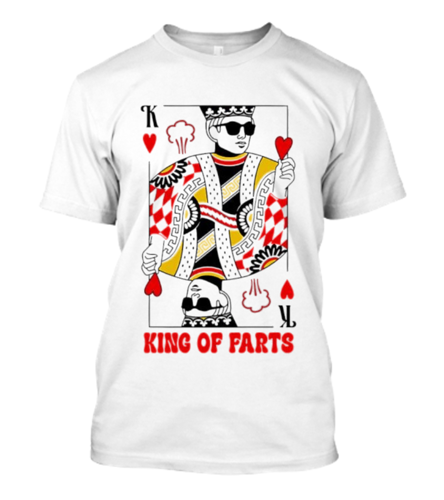 King Of Farts Playing Card Hearts K Graphic Fun Parody T-Shirt