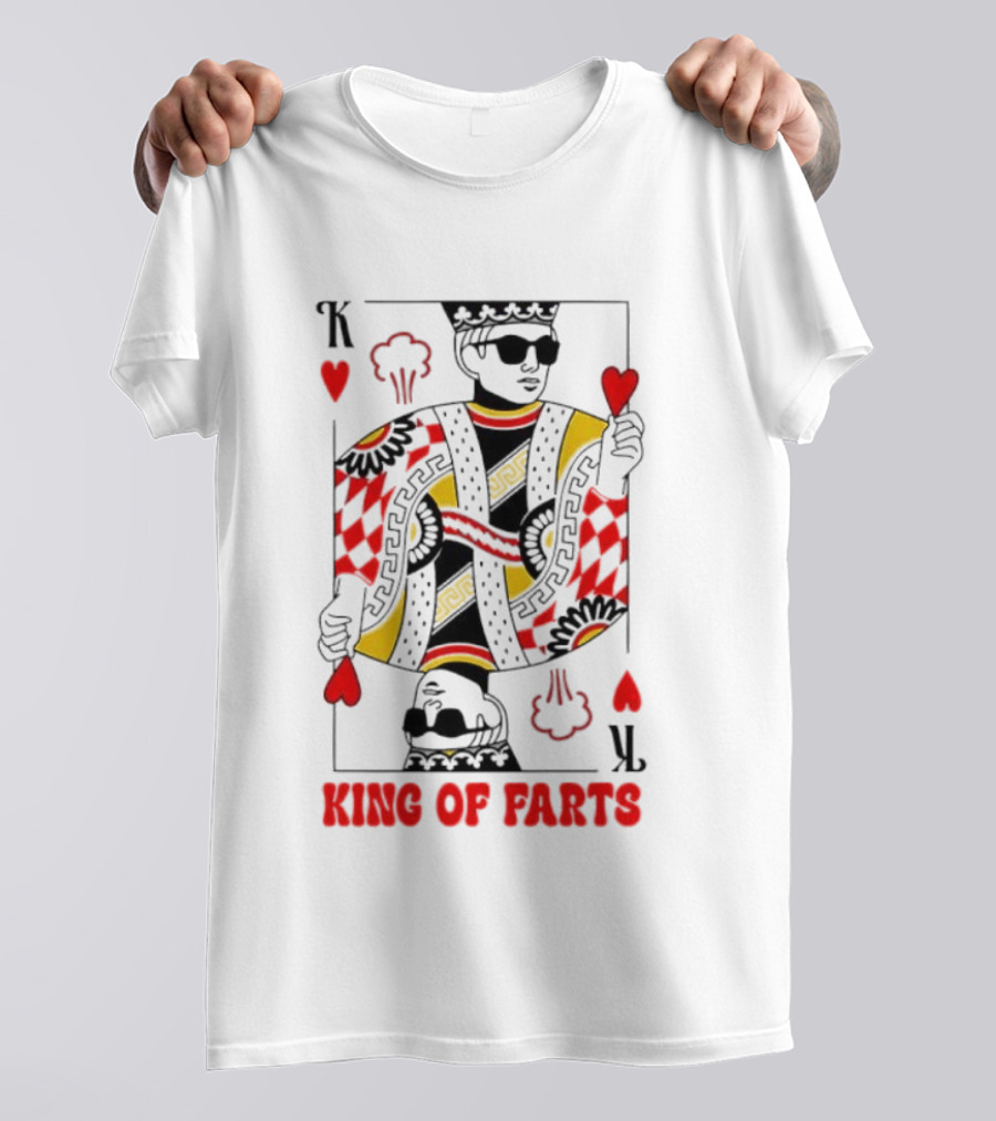 King Of Farts Playing Card Hearts K Graphic Fun Parody T-Shirt