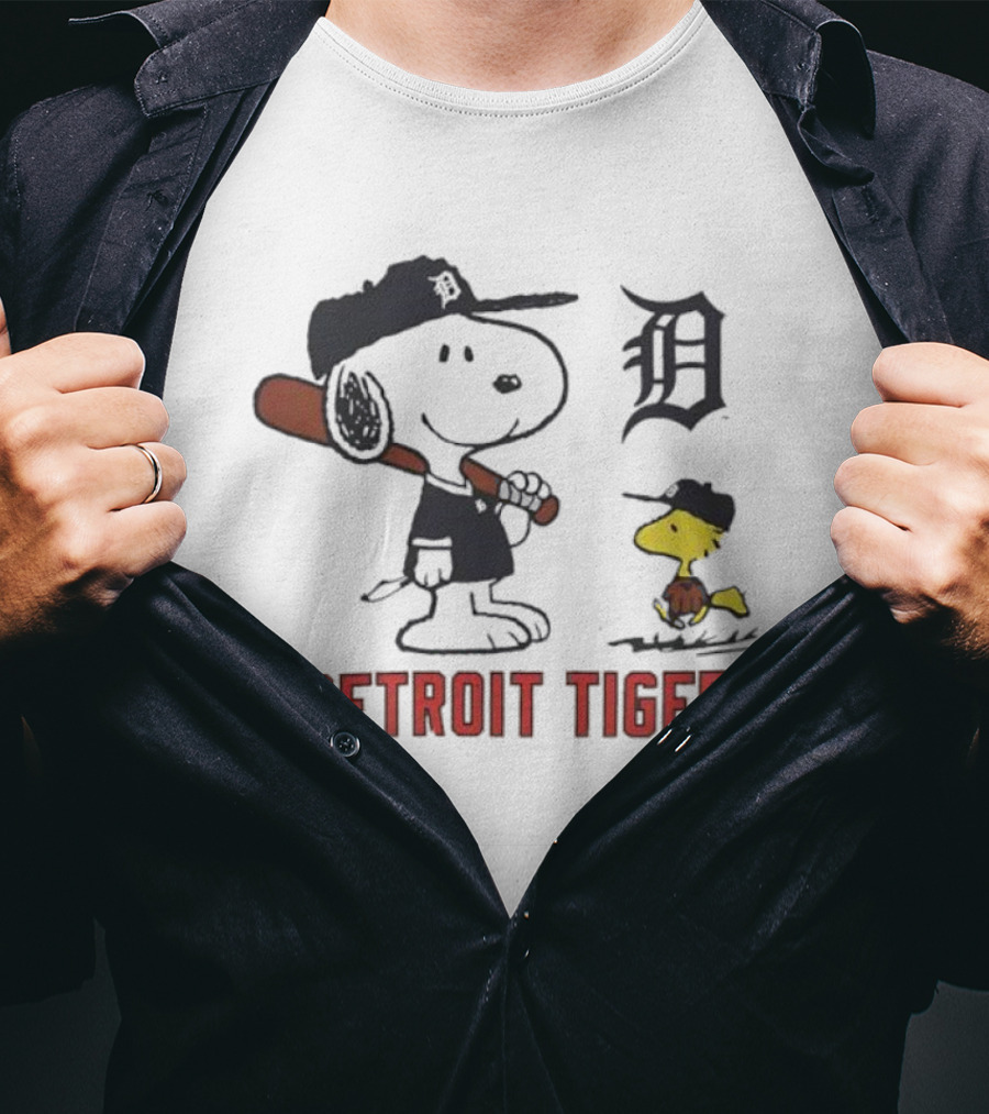 Peanuts Snoopy Woodstock Detroit Tigers Toddler T-Shirt