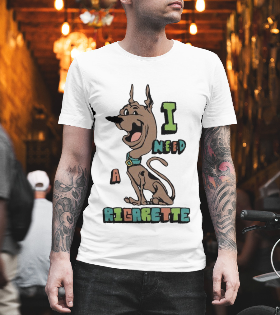 Scooby-Doo I Need A Cigarette Funny Cartoon T-Shirt