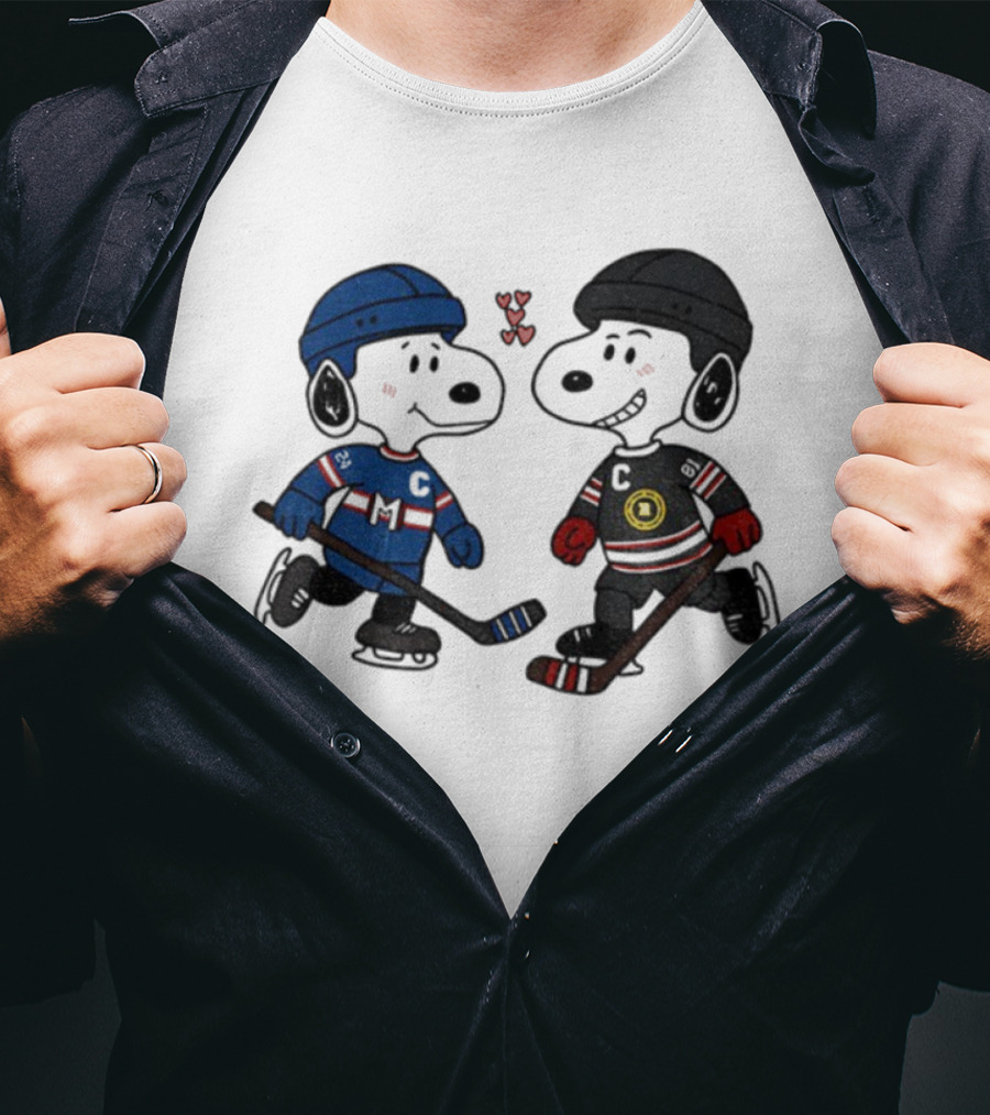 Shane Hollander Ilya Rozanov Snoopy Hockey Rivalry LGBT Hearts T-Shirt