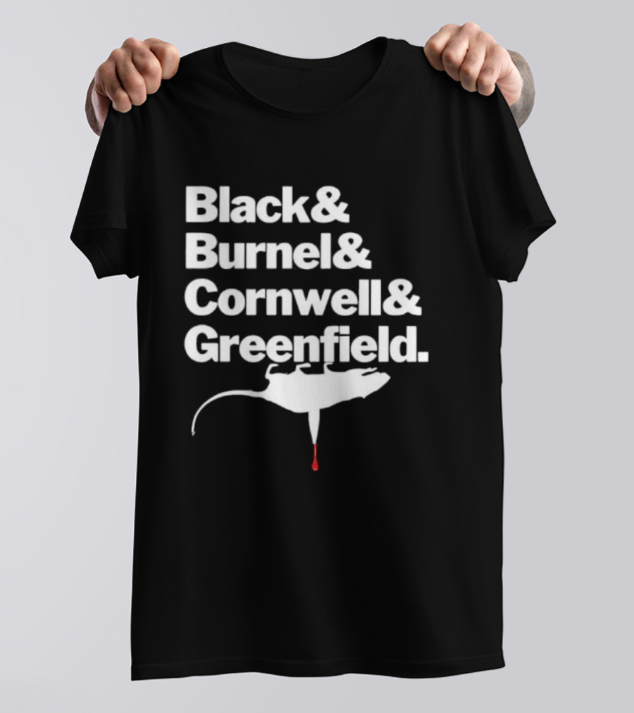 Black Burnel Cornwell Greenfield Rat Icon With Blood Drip T-Shirt