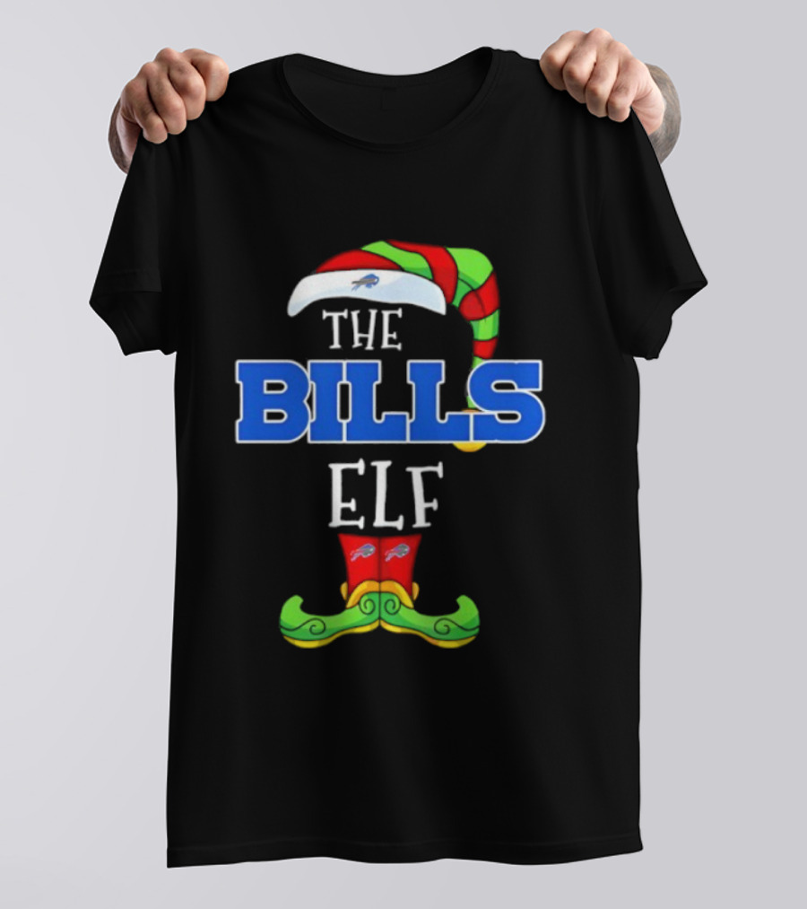 Buffalo Bills Christmas Elf Hat And Boots Holiday Fan Gear T-Shirt