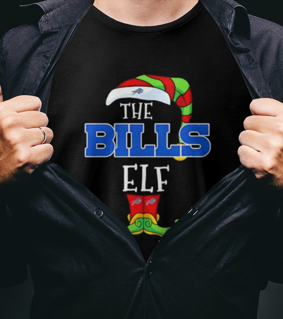 Buffalo Bills Christmas Elf Hat And Boots Holiday Fan Gear T-Shirt