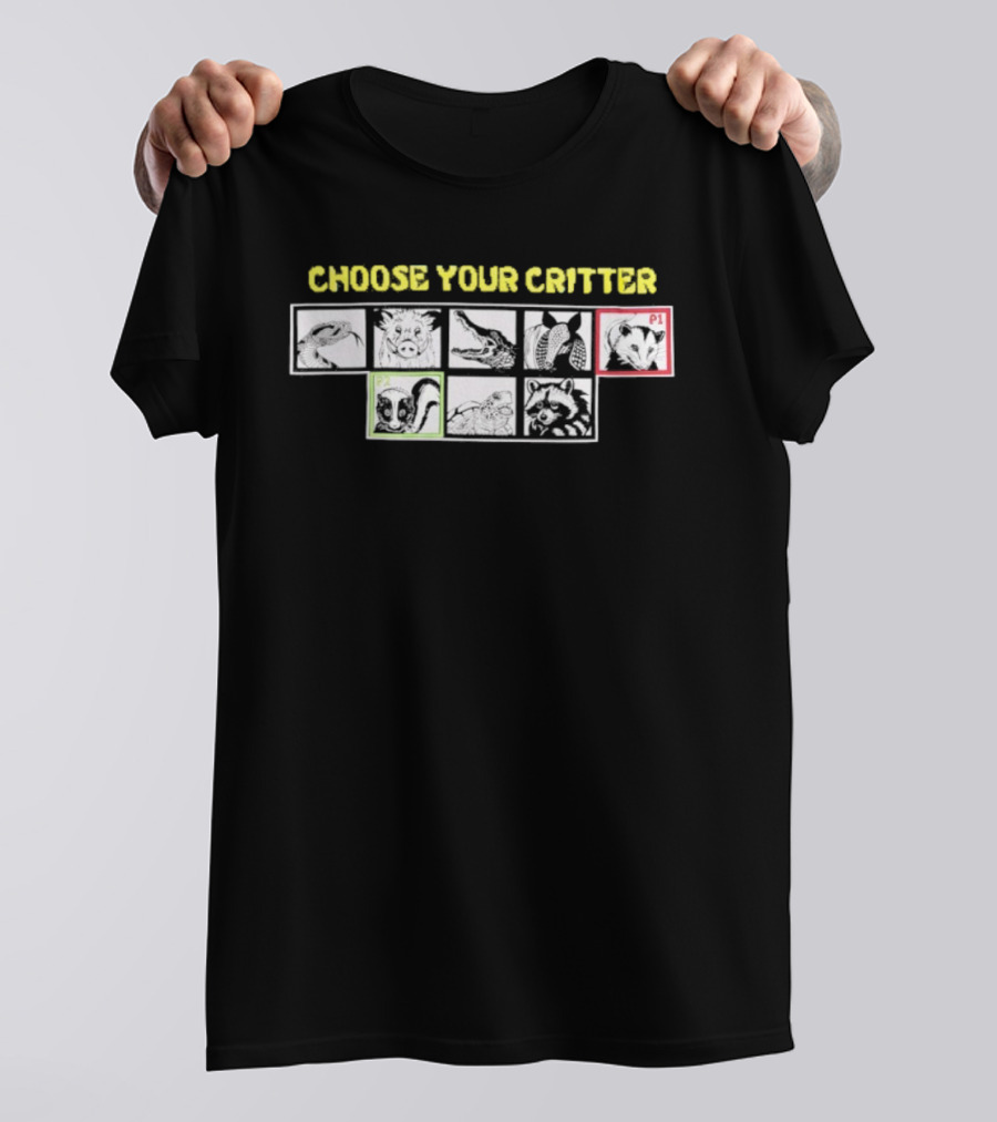 Choose Your Critter Player Selection P1 P2 T-Shirt