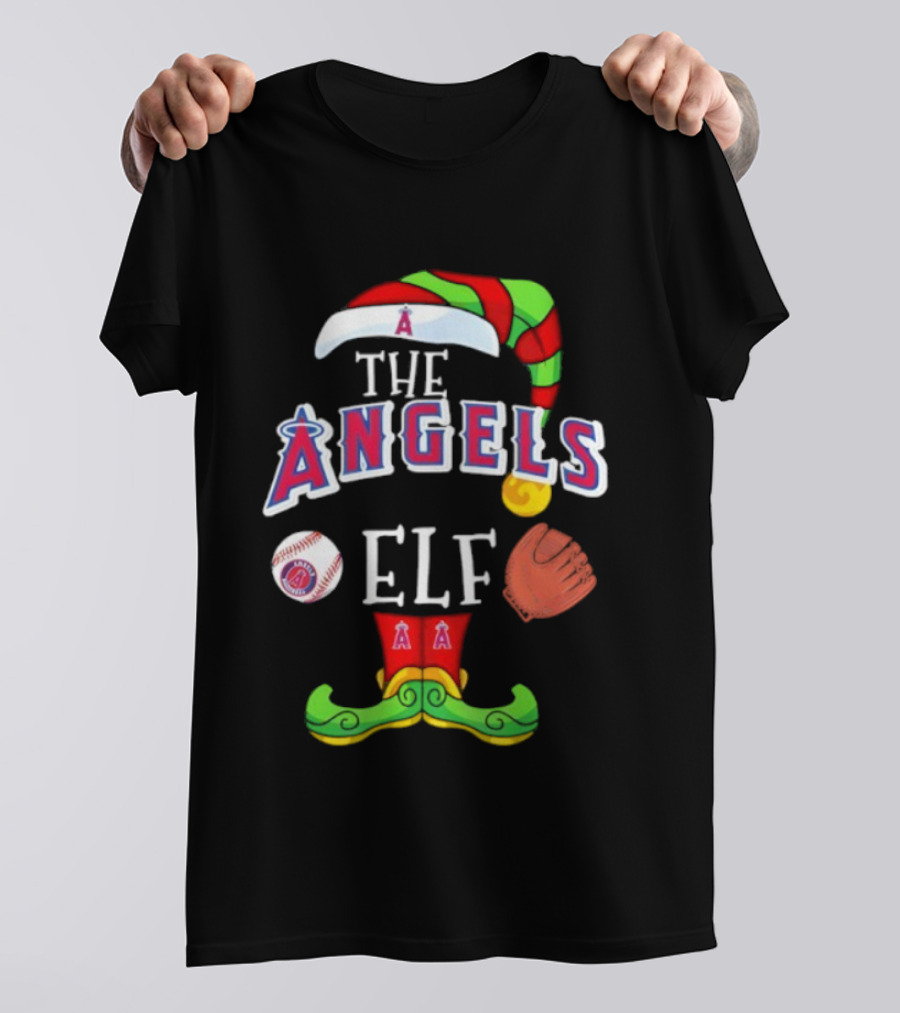 Los Angeles Angels The Elf Christmas Baseball Holiday T-Shirt