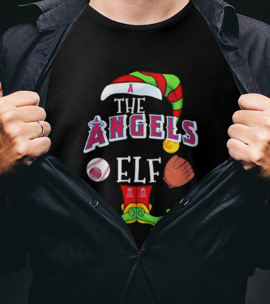 Los Angeles Angels The Elf Christmas Baseball Holiday T-Shirt