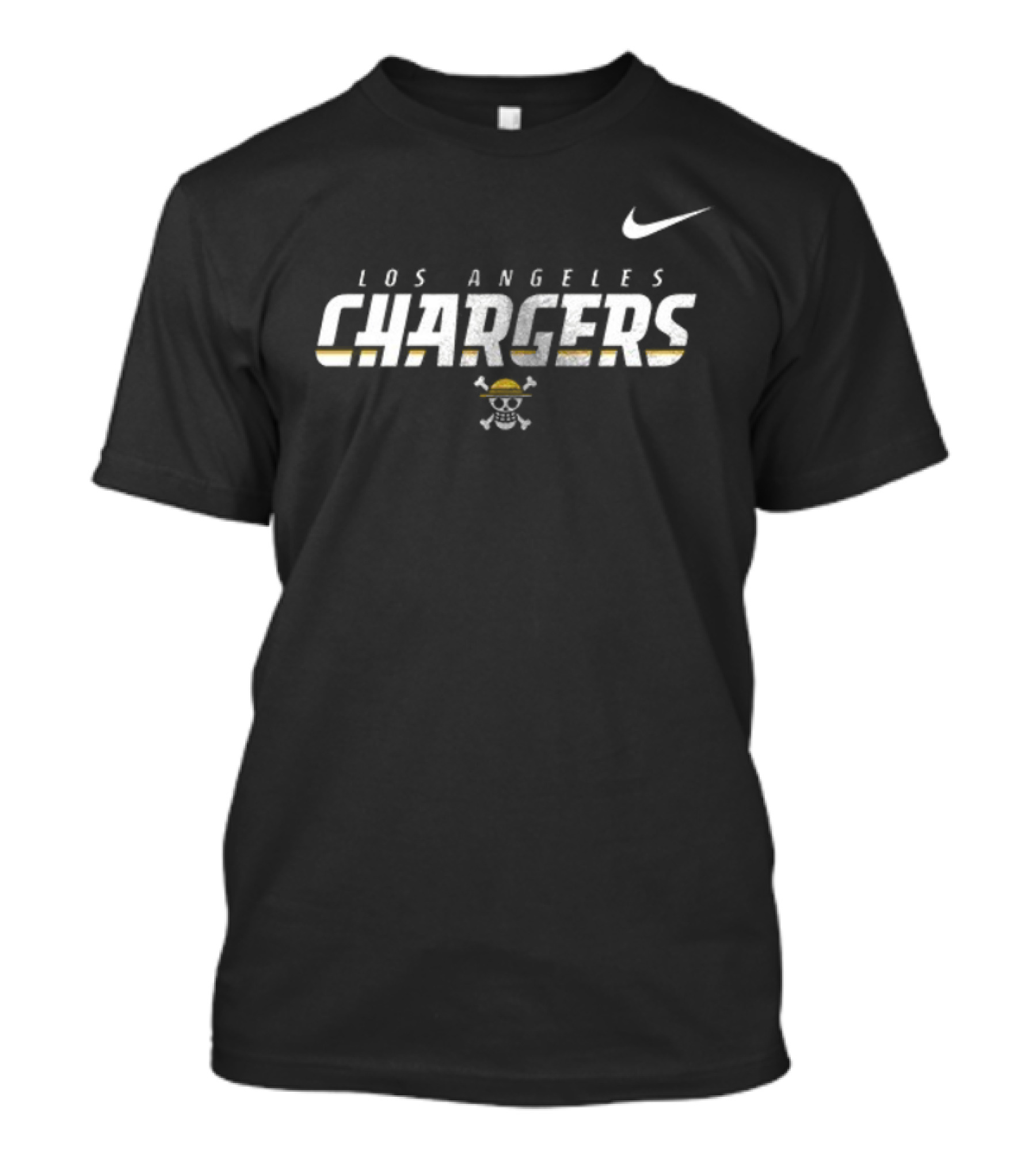 Los Angeles Chargers Nike One Piece Skull Crossover Collaboration T-Shirt
