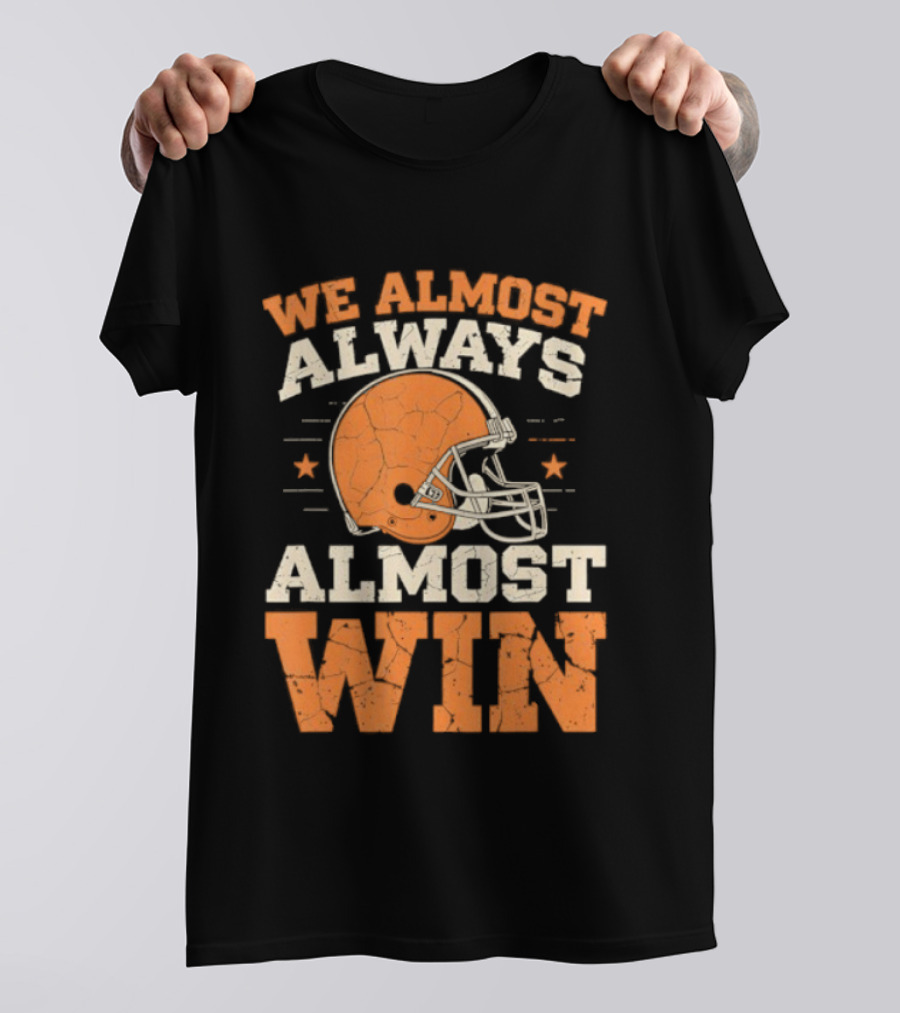 We Almost Always Almost Win Football Retro Helmet Stars T-Shirt