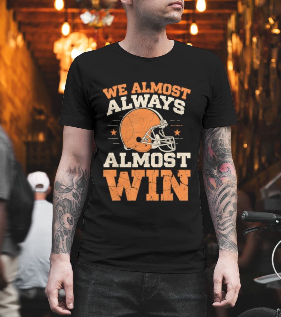 We Almost Always Almost Win Football Retro Helmet Stars T-Shirt
