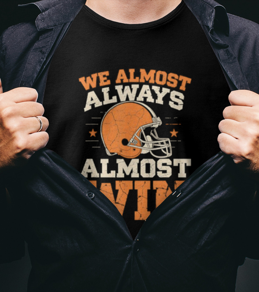 We Almost Always Almost Win Football Retro Helmet Stars T-Shirt