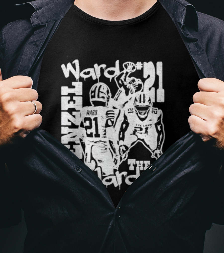 Denzel Ward 21 The Warden Graffiti Collage T-Shirt