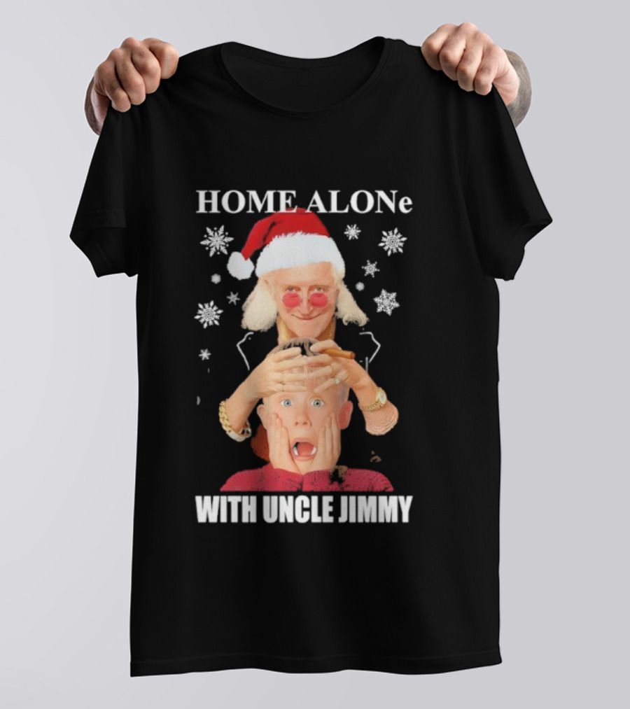 HOME ALONe Merry Christmas With Uncle Jimmy Santa Hat T-Shirt