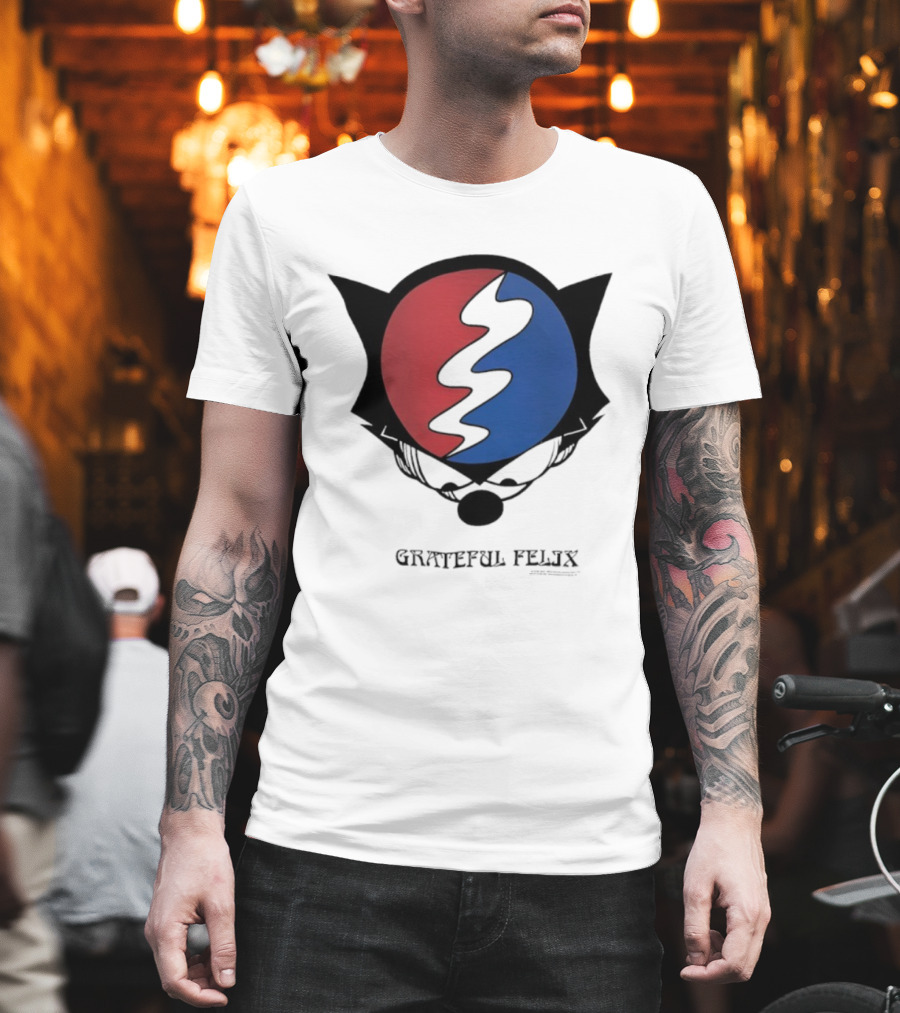 Grateful Dead Felix The Cat Steal Your Face Emblem T-Shirt
