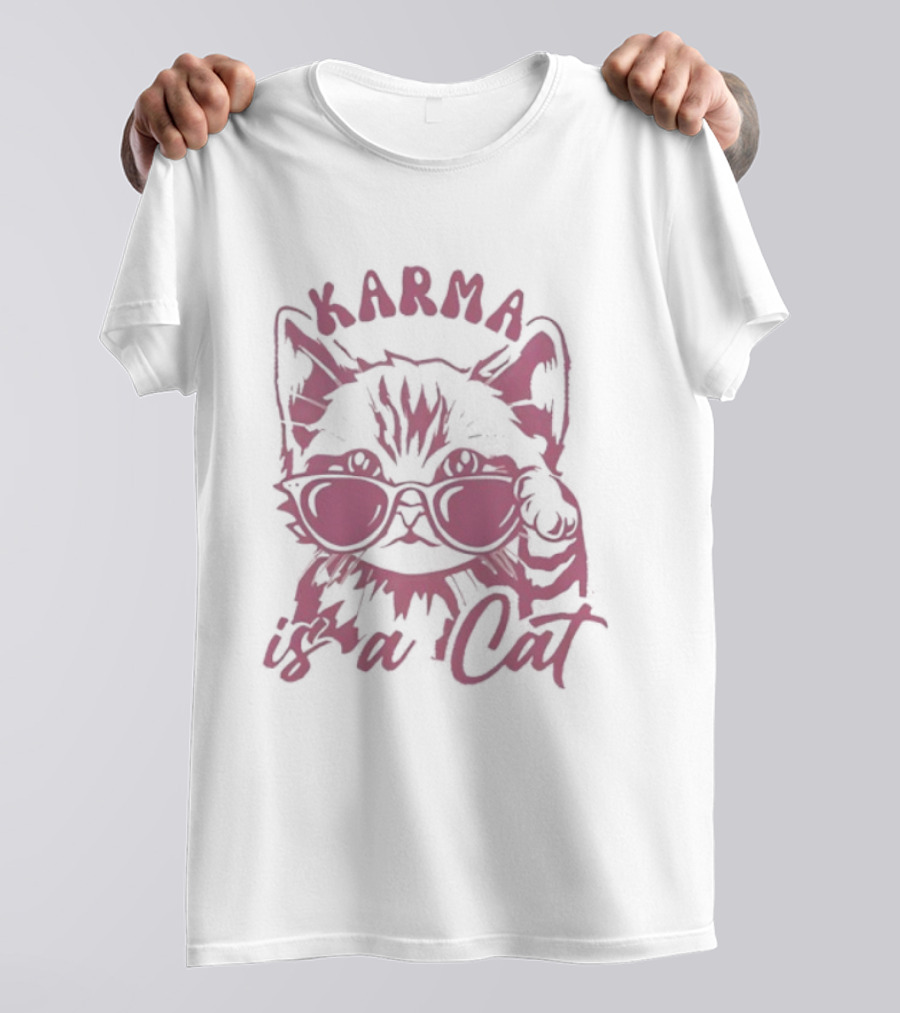 Karma Is A Cat Glasses T-Shirt