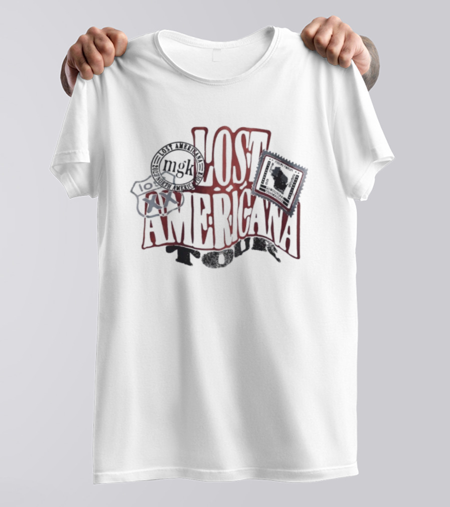 Lost Americana Tour 2025 MGK Baseball Iconic Symbols T-Shirt