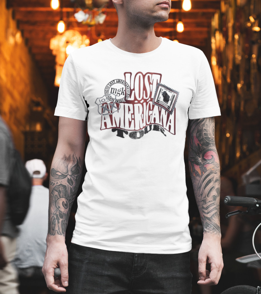 Lost Americana Tour 2025 MGK Baseball Iconic Symbols T-Shirt