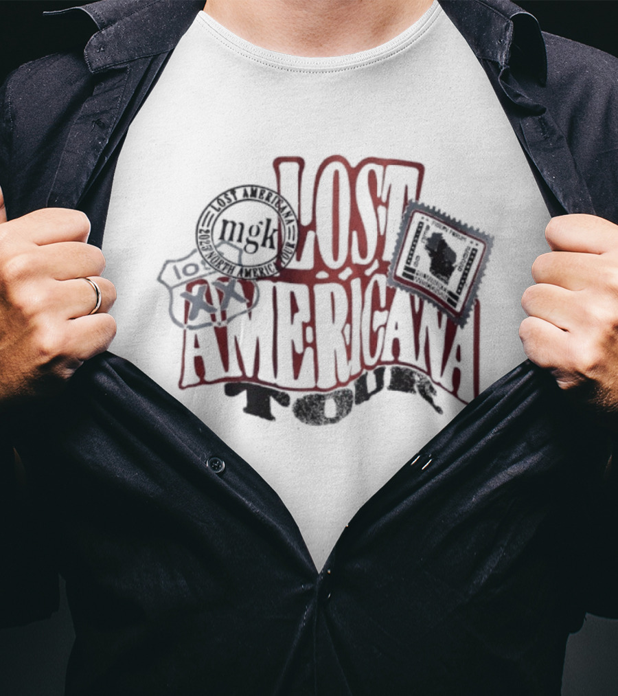 Lost Americana Tour 2025 MGK Baseball Iconic Symbols T-Shirt