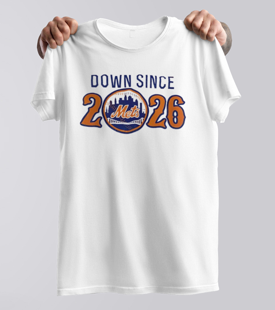 New York Mets Down Since 2026 Skyline Logo T-Shirt