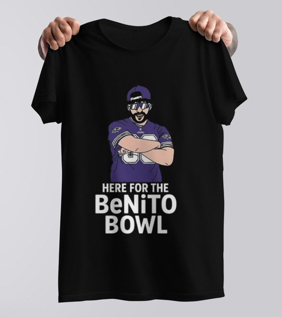 Baltimore Ravens Super Bowl Halftime Here For The Benito Bowl T-Shirt