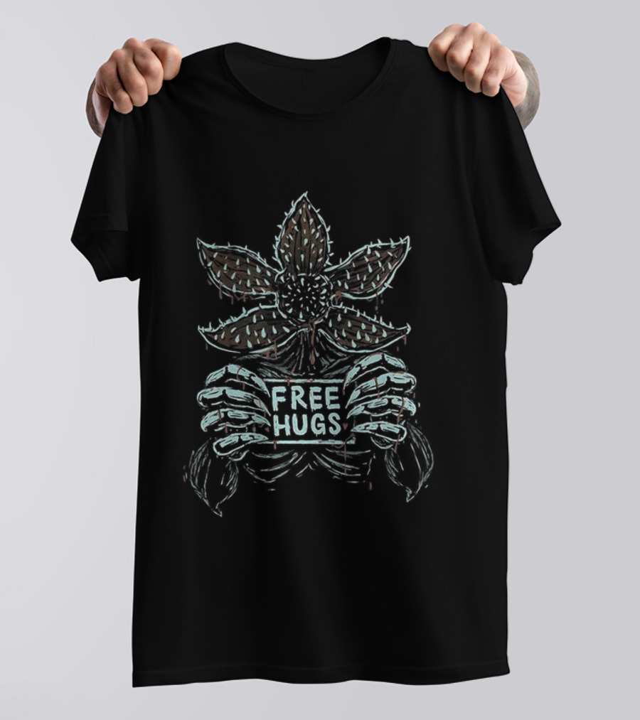 Demogorgon Stranger Things Free Hugs Sign T-Shirt