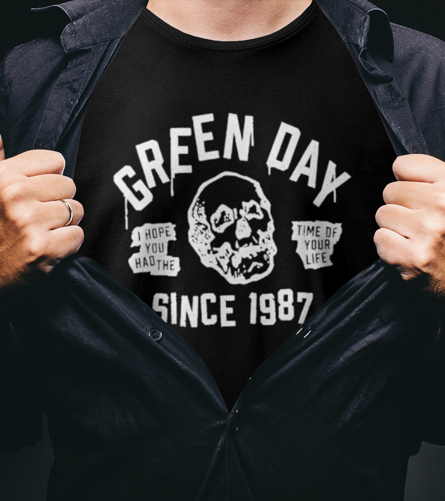 Green Day Skull Graphic Since 1987 T-Shirt