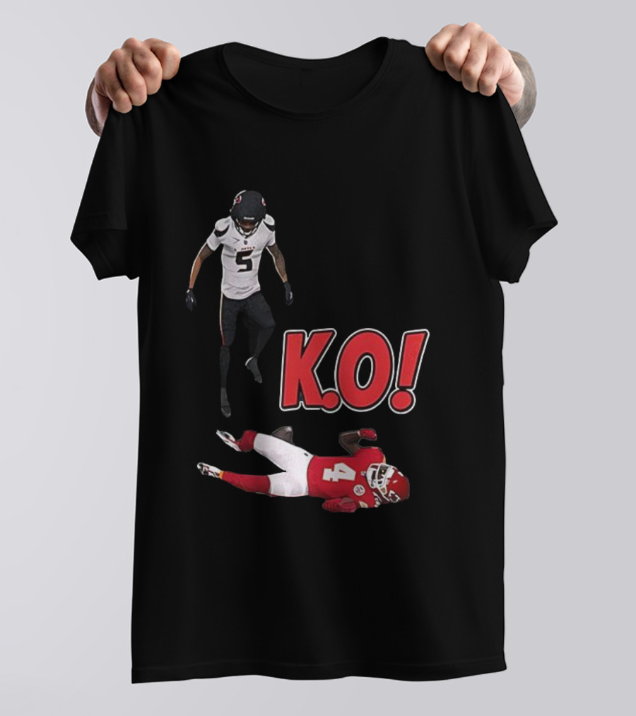 Jalen Pitre KO Monster Hit On Rashee Rice Houston Texans T-Shirt