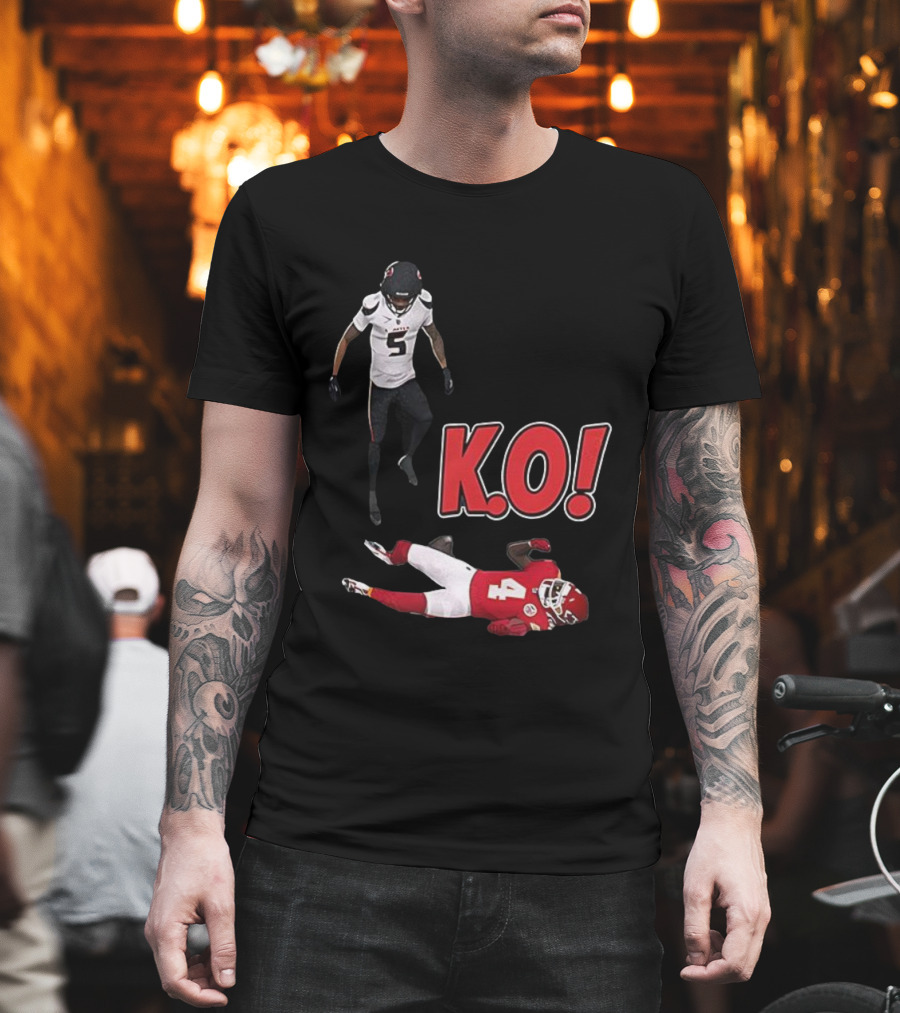 Jalen Pitre KO Monster Hit On Rashee Rice Houston Texans T-Shirt