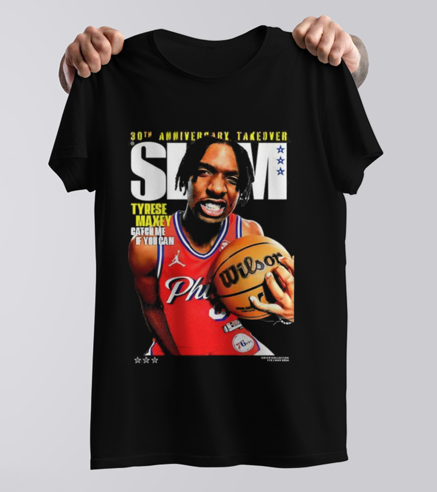 Tyrese Maxey SLAM 30th Anniversary Philadelphia Takeover T-Shirt