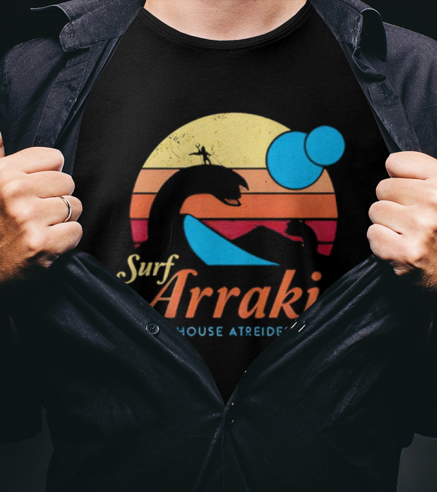 Surf Arrakis House Atreides Sunset Dune Adventure T-Shirt