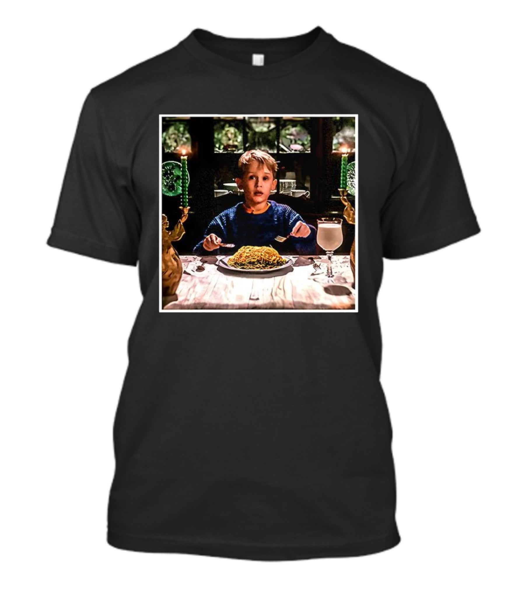 Home Alone Kevin Christmas Dinner Scene Iconic Meal Plan T-Shirt