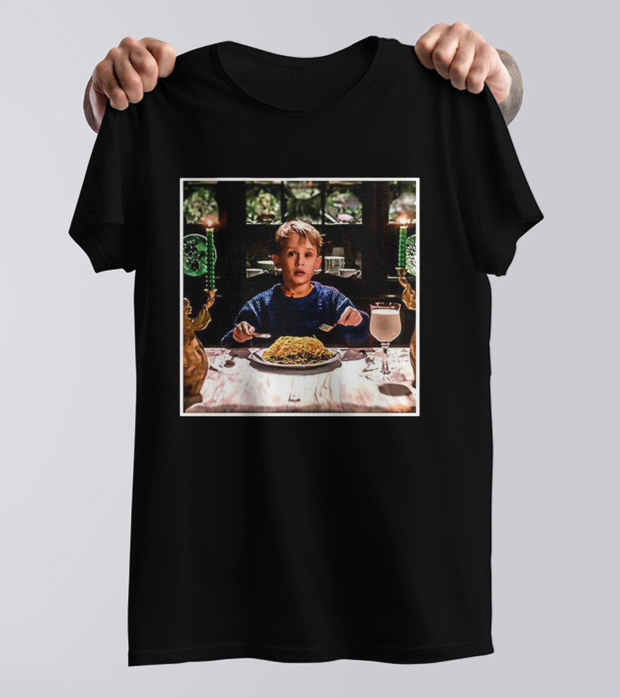 Home Alone Kevin Christmas Dinner Scene Iconic Meal Plan T-Shirt