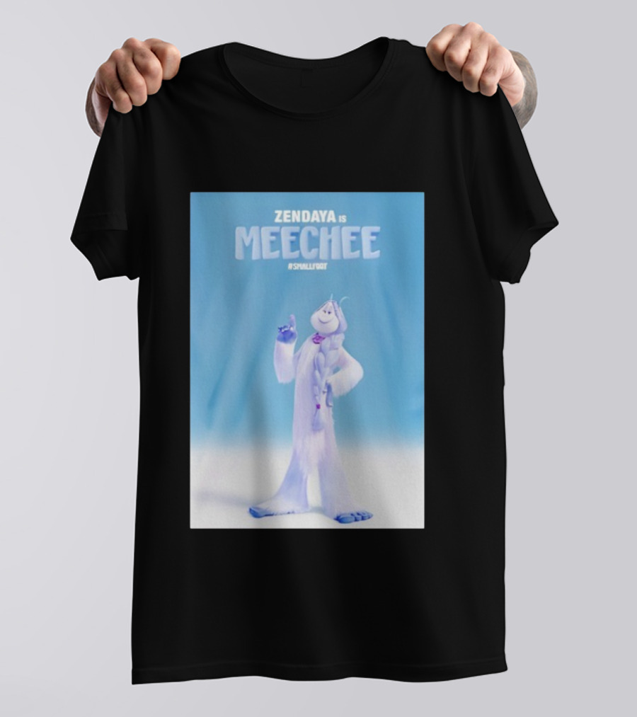 Zendaya Is Meechee Smallfoot Movie Character Blue Background T-Shirt