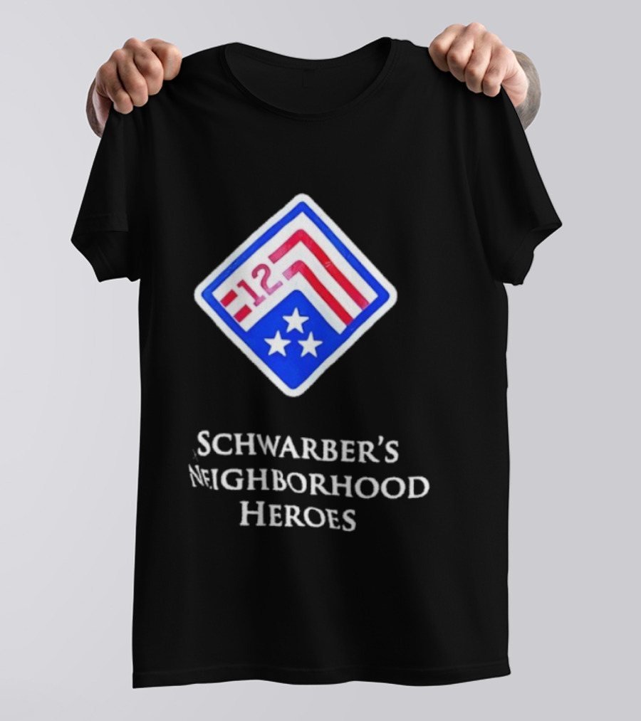 Schwarber’s Neighborhood Heroes Flag Stars 12 T-Shirt