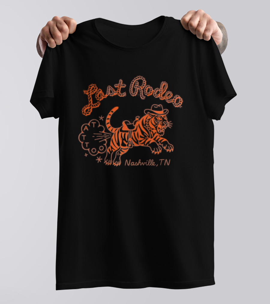 Last Rodeo Tattoo Tiger Nashville Tennessee T-Shirt