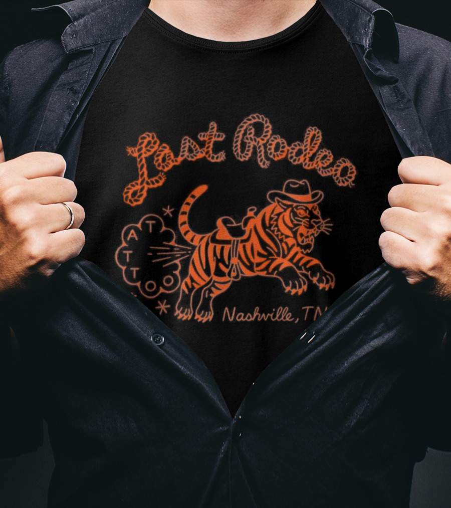 Last Rodeo Tattoo Tiger Nashville Tennessee T-Shirt