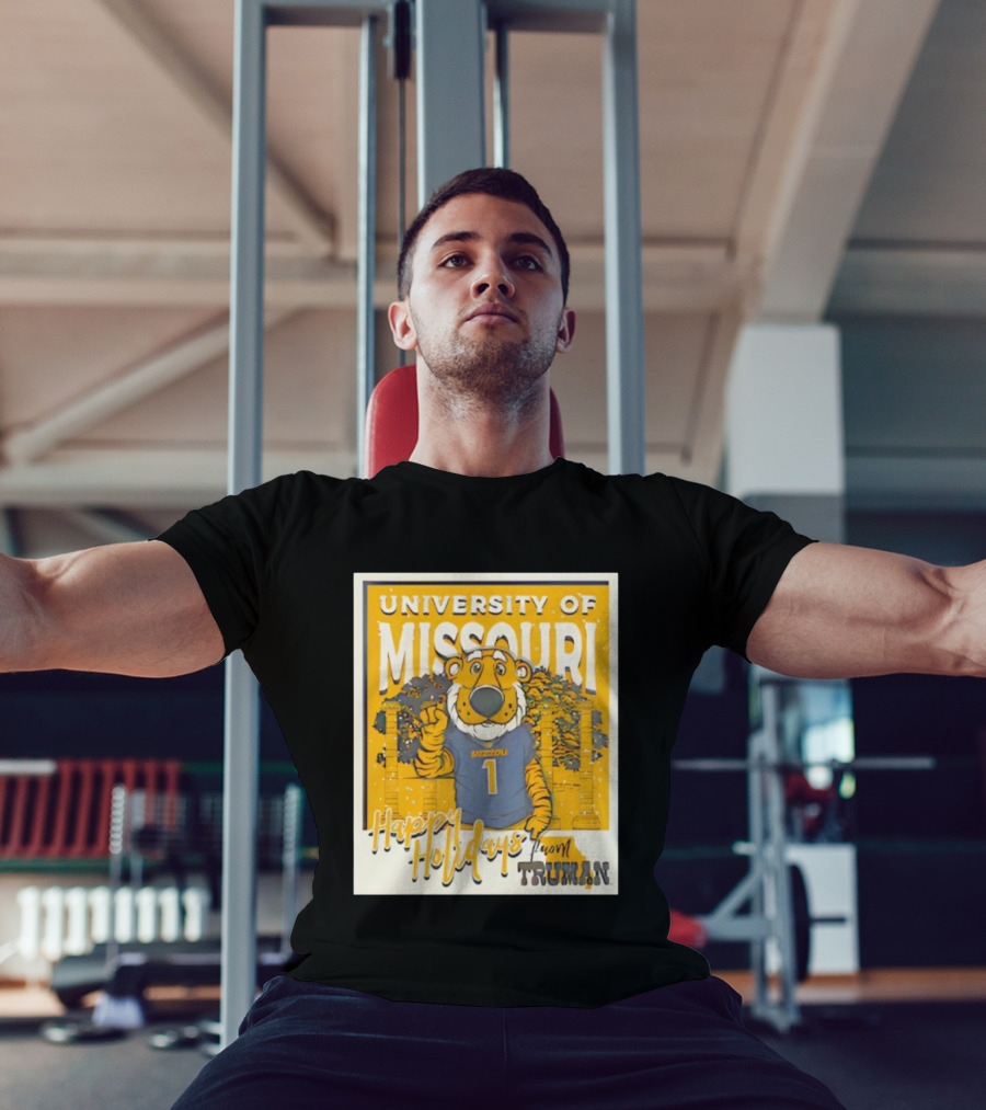 University Of Missouri Truman Happy Holidays Polaroid T-Shirt