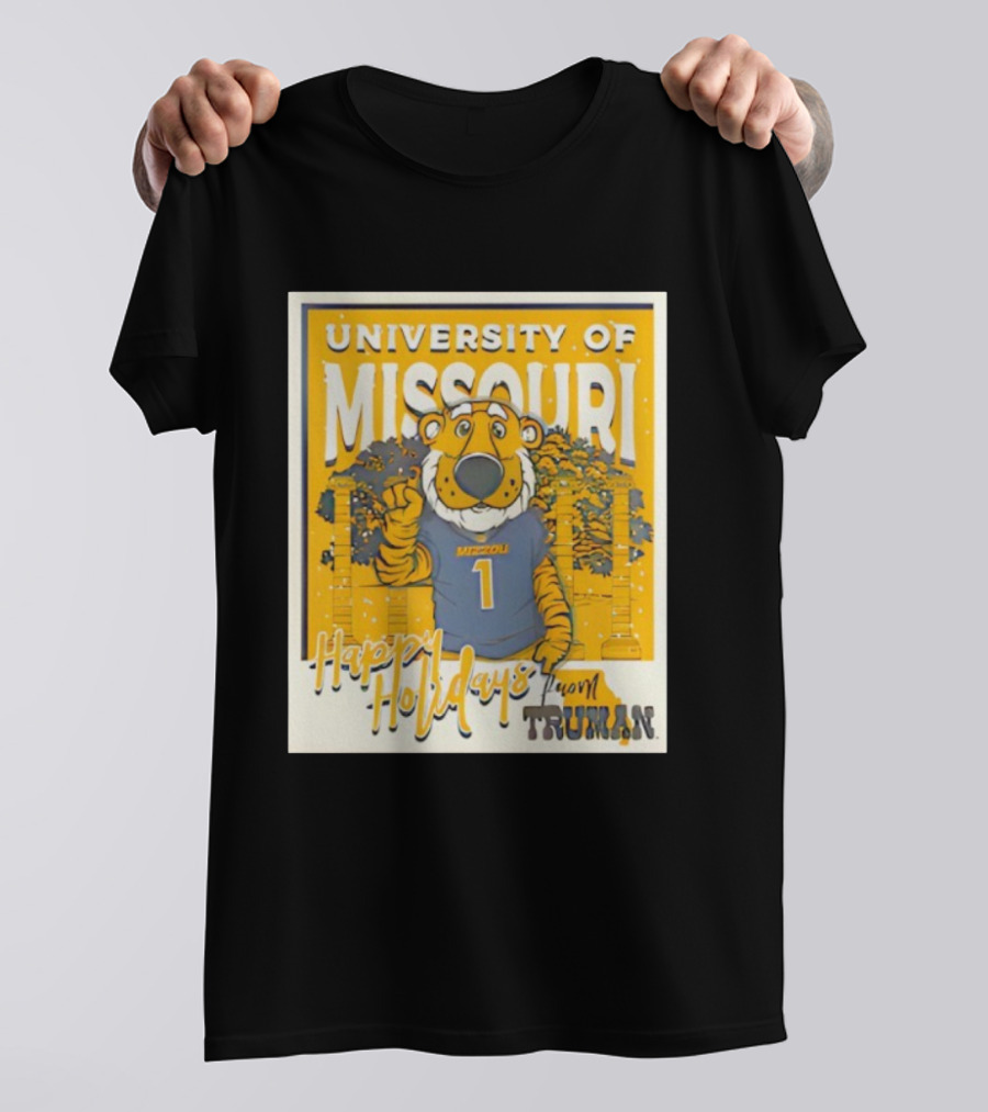 University Of Missouri Truman Happy Holidays Polaroid T-Shirt