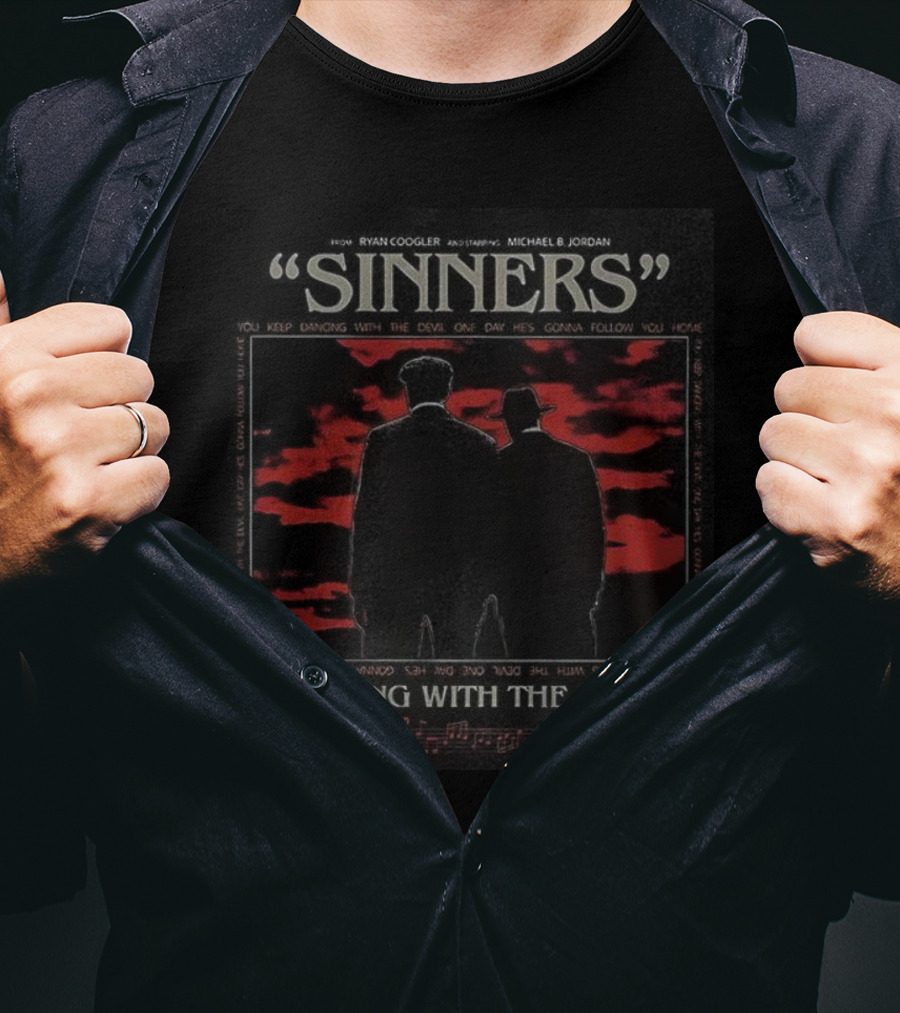 Sinners Movie Dancing With The Devil Ryan Coogler Michael B Jordan Vintage T-Shirt