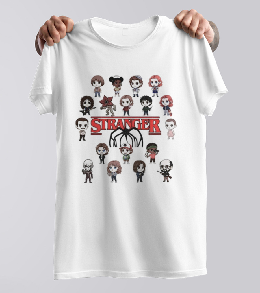 Cute Stranger Things Characters Eleven Demogorgon Dustin Mike Lucas Will Max Joyce Jim Hopper T-Shirt