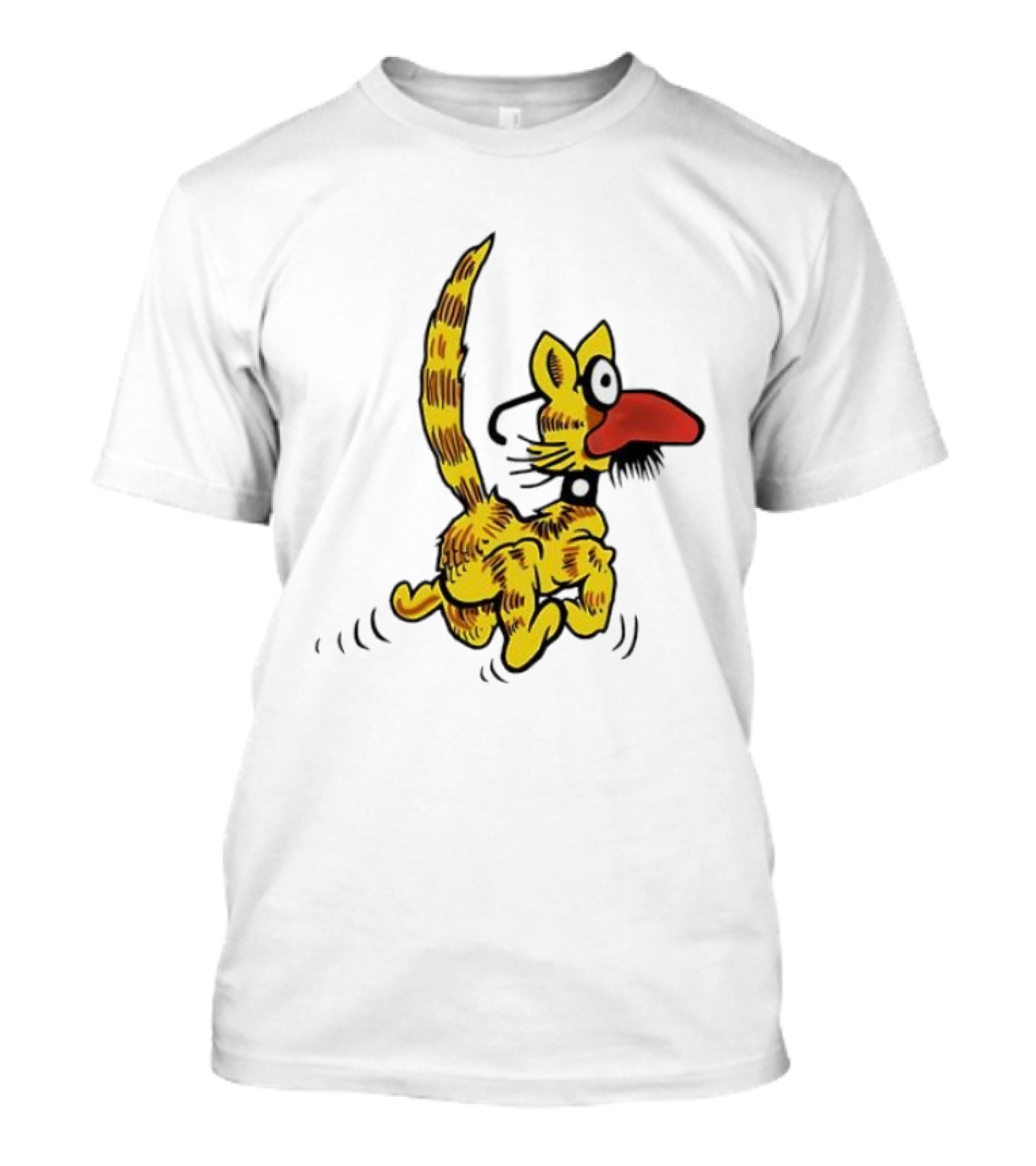 Don Martin Cartoon Yellow Cat With Red Nose Retro Humor Classic Comic Style T-Shirt