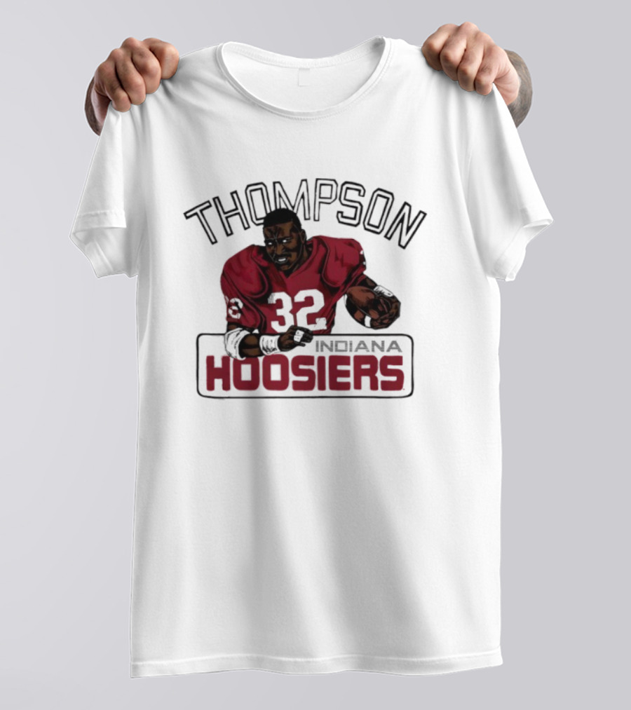 Indiana Hoosiers Anthony Thompson Caricature 32 Football Legend T-Shirt