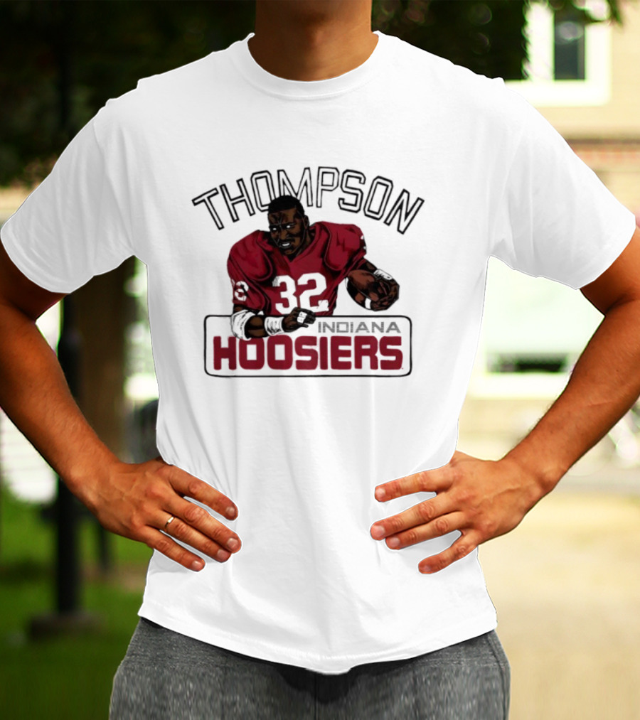 Indiana Hoosiers Anthony Thompson Caricature 32 Football Legend T-Shirt