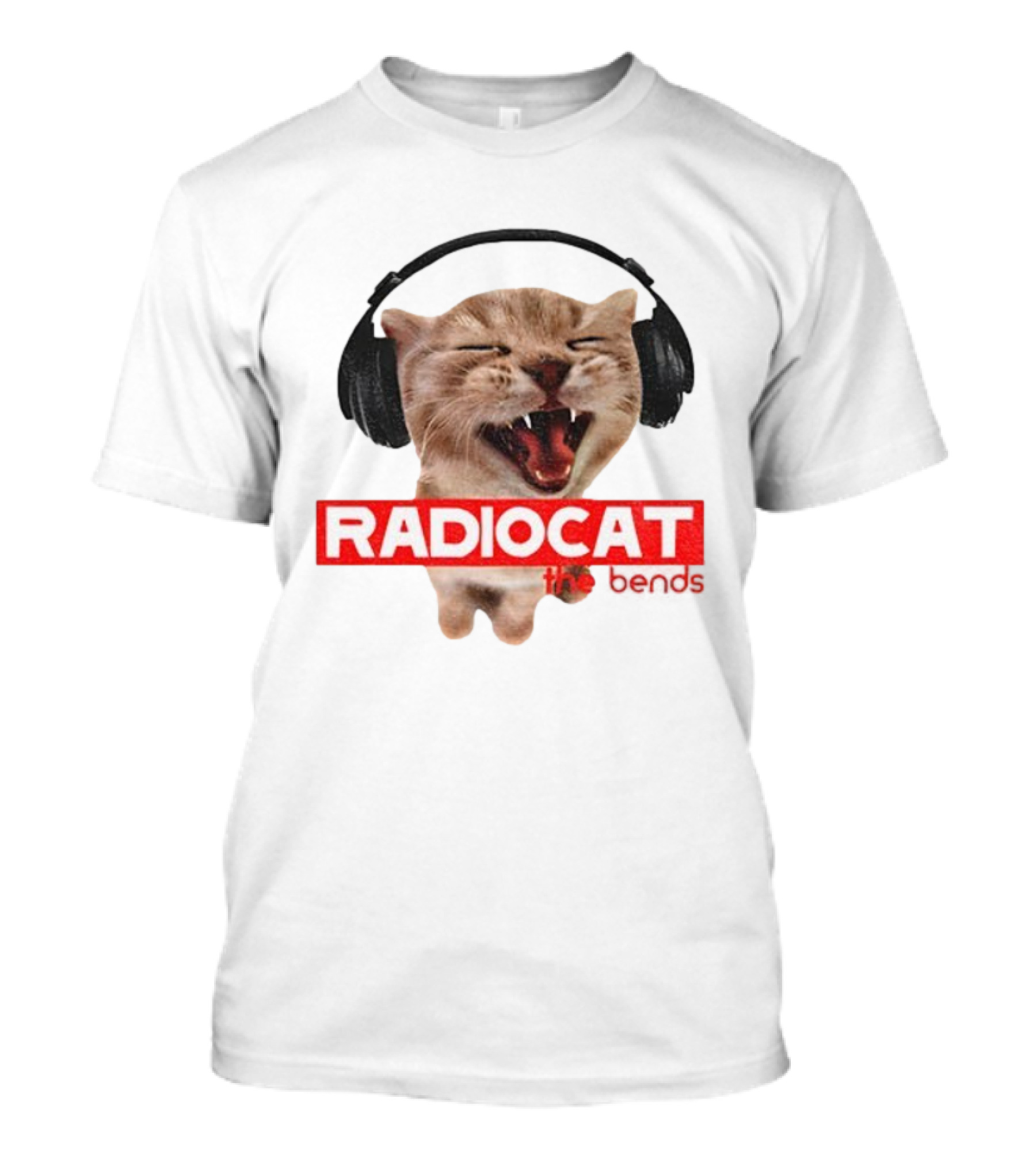 Radiocat The Bends Headphones Cat Graphic T-Shirt