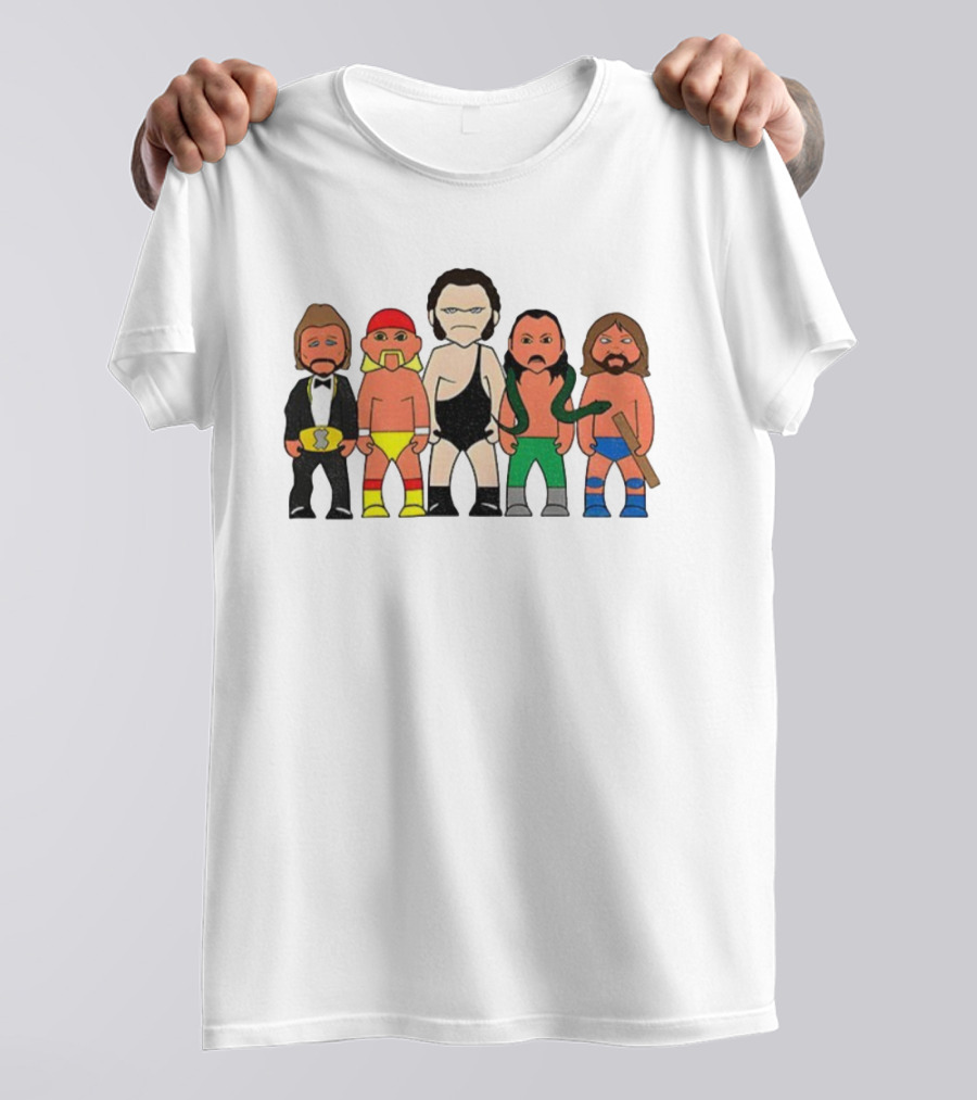 Legends Wrestling Cartoon Characters Retro Sport Icons T-Shirt