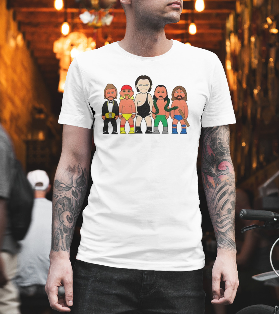 Legends Wrestling Cartoon Characters Retro Sport Icons T-Shirt