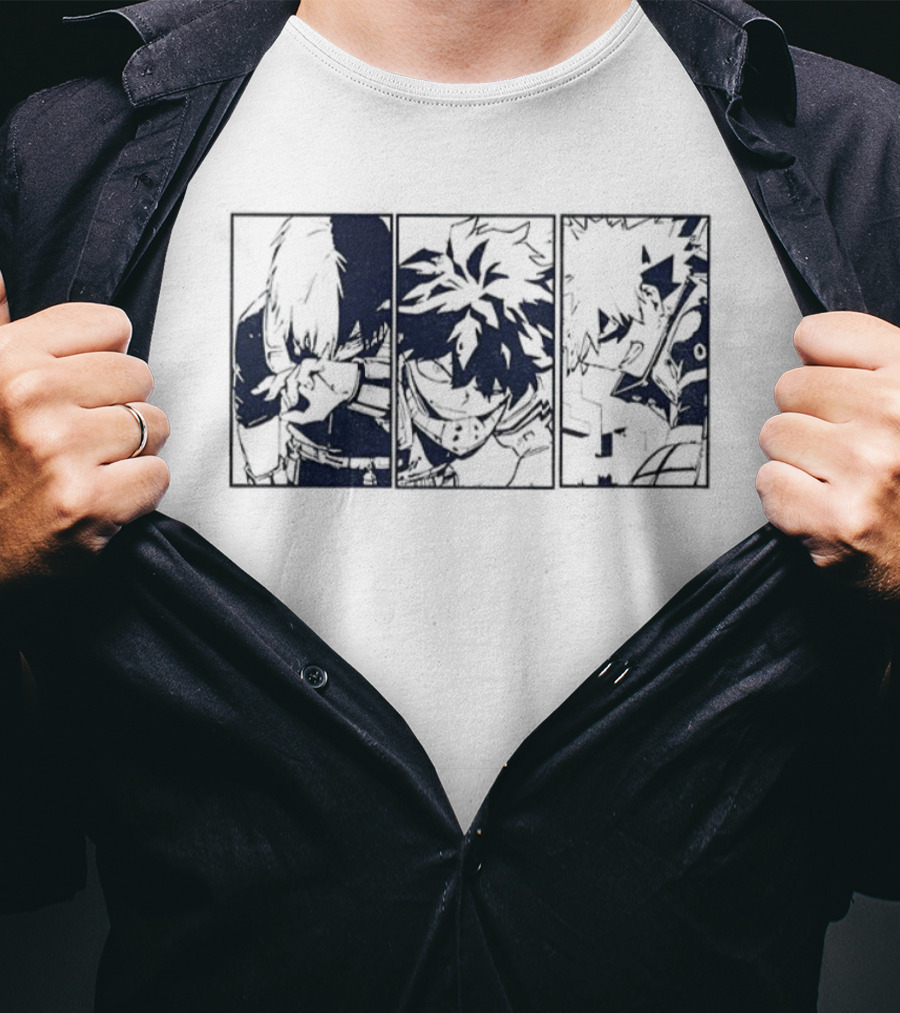 My Hero Academia Deku Bakugo Todoroki Anime Trio Dynamic S T-Shirt