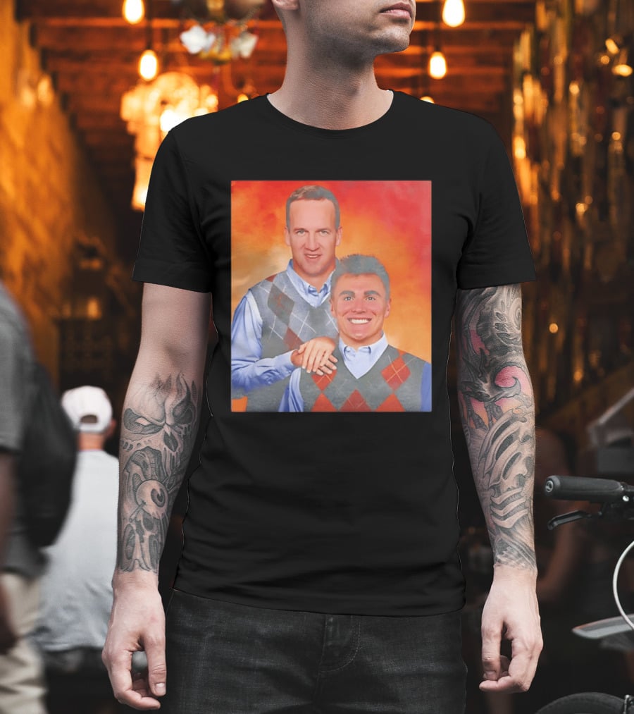 Bo Nix Peyton Manning Step Brothers Denver Broncos Comedy T-Shirt