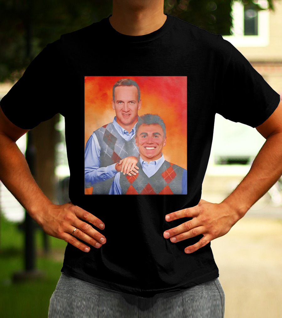 Bo Nix Peyton Manning Step Brothers Denver Broncos Comedy T-Shirt